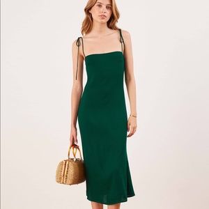 Reformation Finley Dress Green